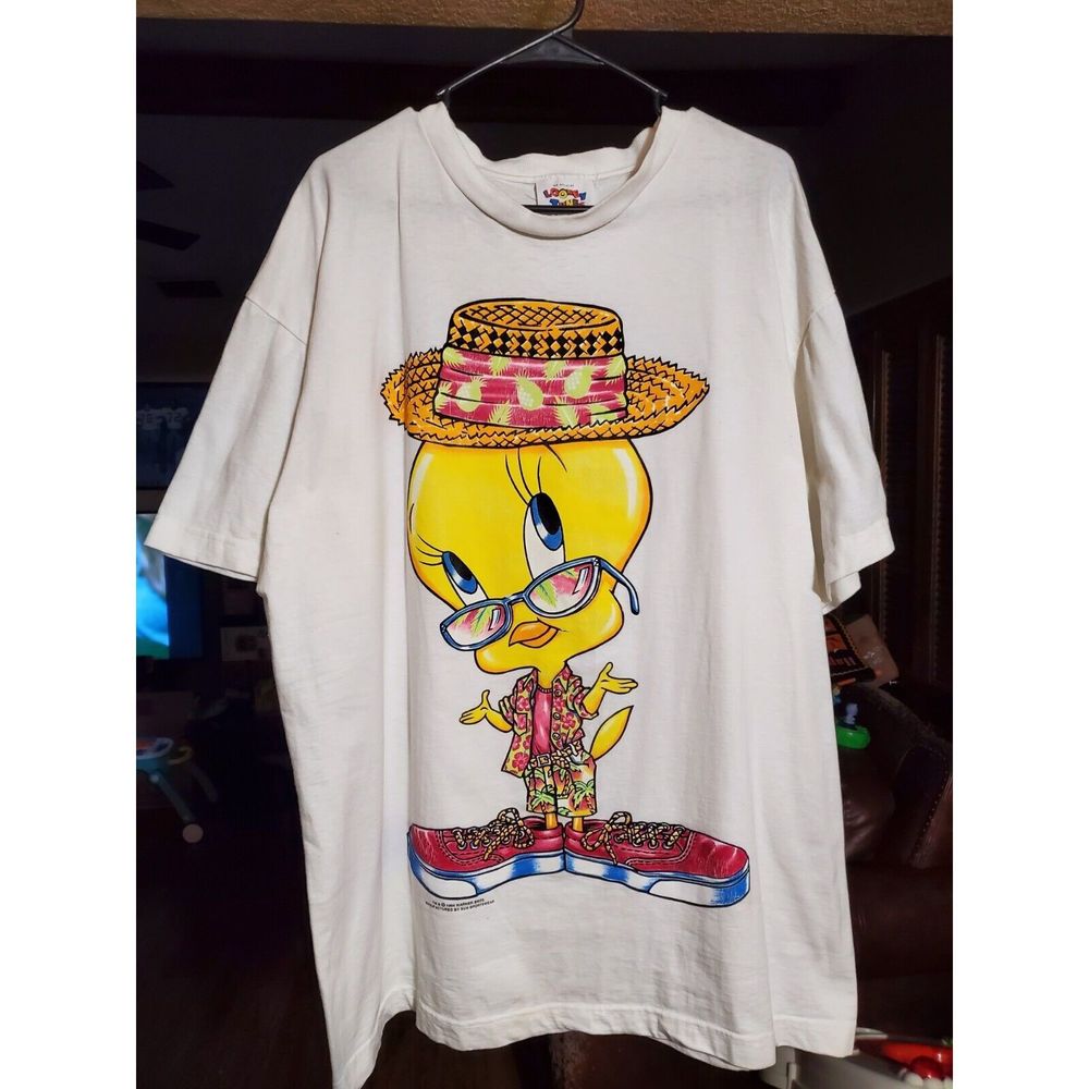 Vintage  1994 Tweety Bird in Sun Hat T-Shirt Sz XL Warner Bros by Sun Sportswear